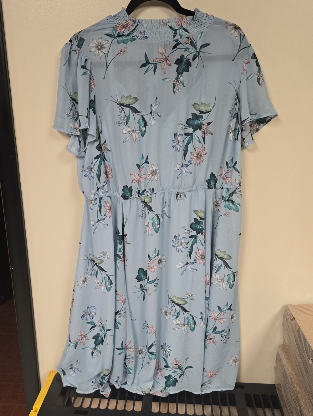 Torrid Light Blue Floral Short Sleeve Dress - Casual Women's Summer Dress